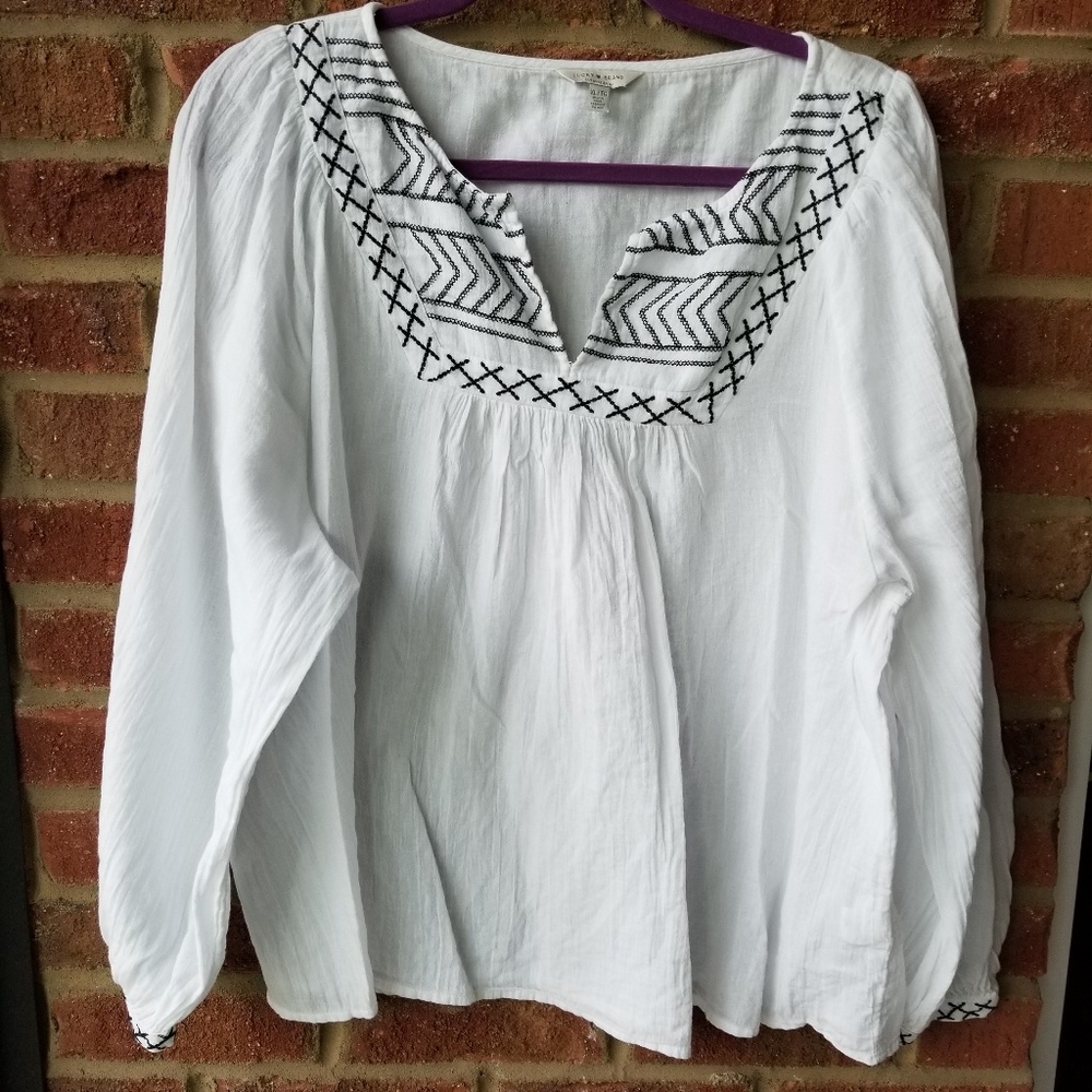 Lucky embroidered top
